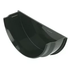 FloPlast Half Round Internal Stop End Black 112mm