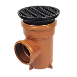 FloPlast Push-Fit Single Socket Round Grid Bottle Gully 110mm