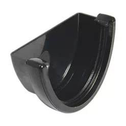 FloPlast Half Round External Stop End Black 115mm