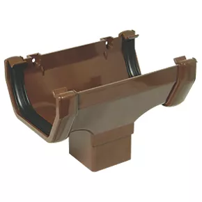 FloPlast Square Line Square Running Outlet Brown 114mm x 65mm