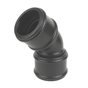 FloPlast Push-Fit/Solvent Weld 135° Double Socket Bend Black 110mm