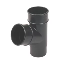 FloPlast Cast Iron Effect Round Branch Black 68mm