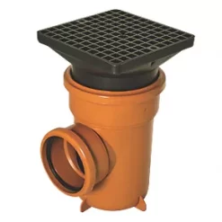 FloPlast Push-Fit Single Socket Square Grid Bottle Gully 110mm