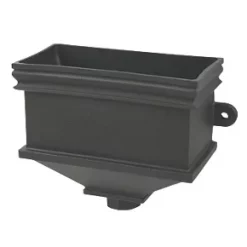 FloPlast Cast Iron Effect Rectangular Hopper 65-68mm Black