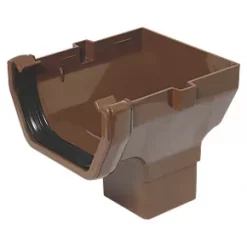 FloPlast Square Line Square Stop End Outlet Brown 114mm x 65mm