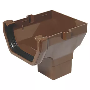 FloPlast Square Line Square Stop End Outlet Brown 114mm x 65mm