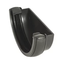 FloPlast Half Round External Stop End Anthracite Grey 112mm