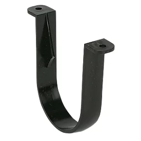 FloPlast Half Round Clips Black 68mm 10 Pack