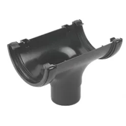 FloPlast Cast Iron Effect Round Running Outlet Black 112mm x 68mm