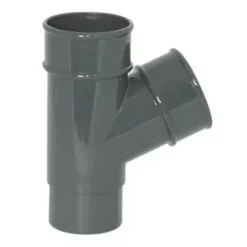 FloPlast Round Downpipe Branch Anthracite Grey 68mm