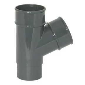 FloPlast Round Downpipe Branch Anthracite Grey 68mm